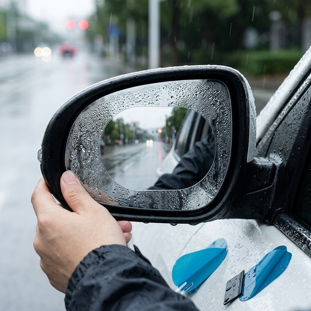 4pcs Nano HD Water Repellent Film Rainproof Anti-Fog for Car Rearview Mirror
