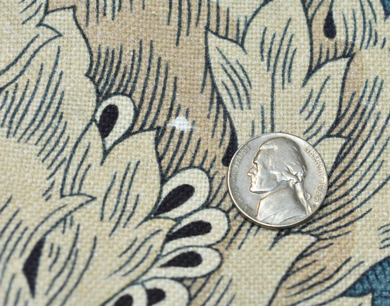 Williams Sonoma SAMPLE Morris & Co Honeysuckle Tulip Pleated Curtain 50×84 AS-IS