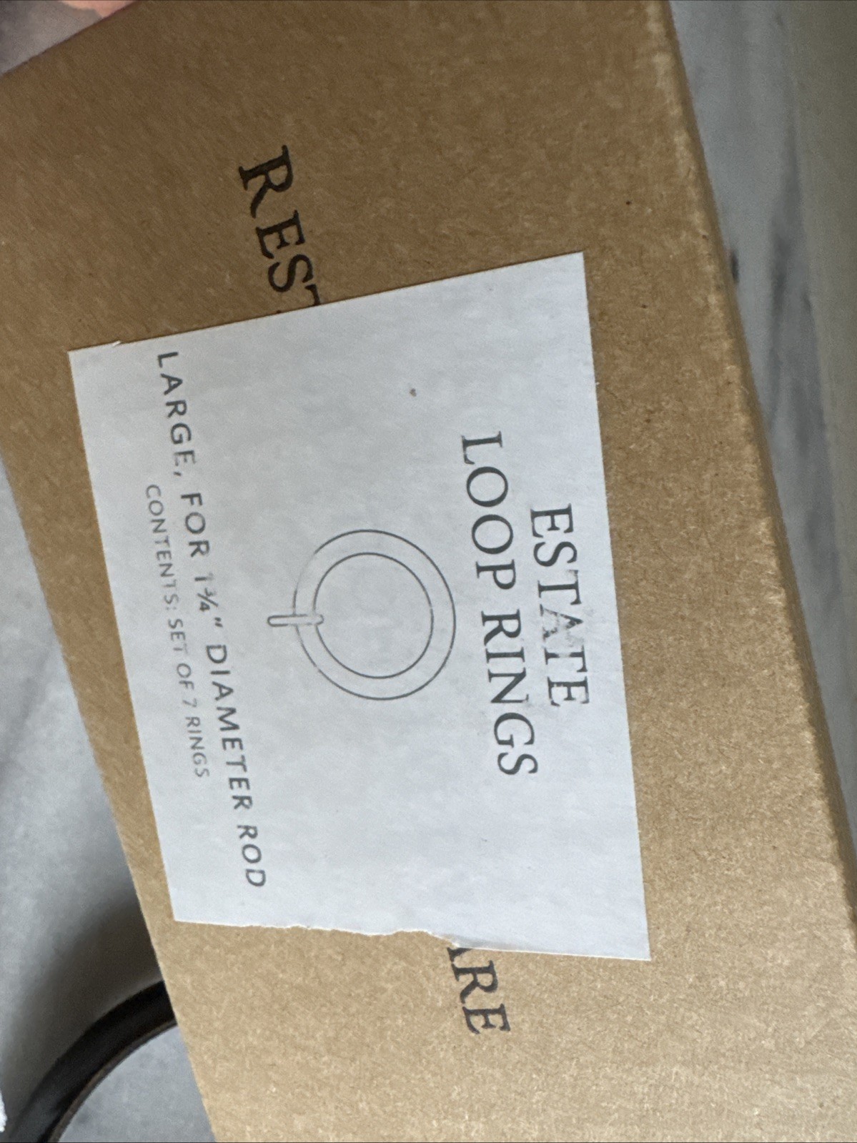 Restoration Hardware Estate Drapery Loop Rings Seven Large ORB BRONZE