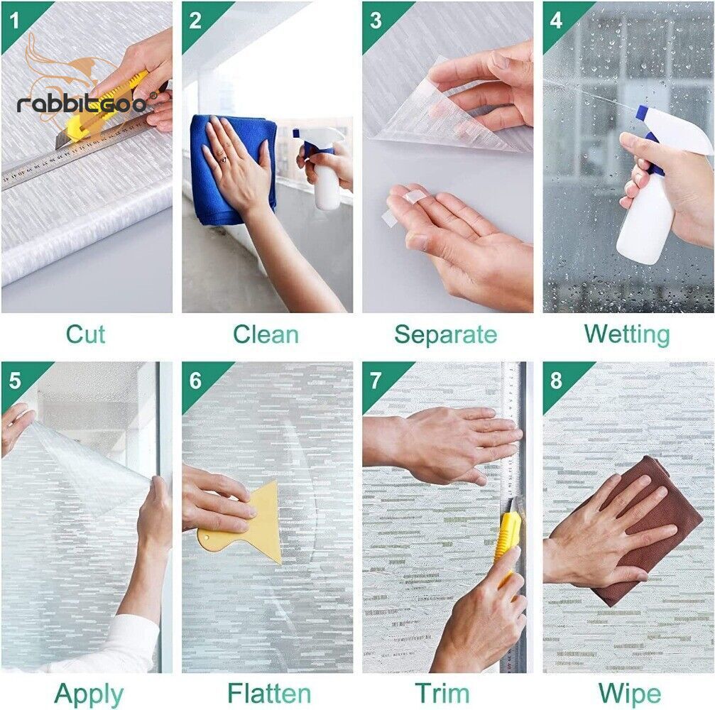 Matt Privacy Window Film Covering Window Sticker Static Cling Vinyl Glass Film
