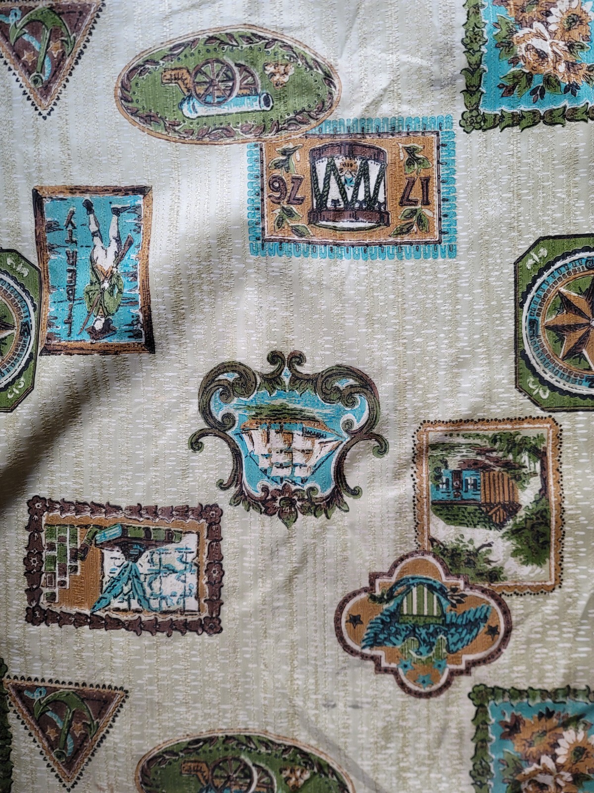 3 Curtain Panels United States Americana 1776 Theme 84″ Length