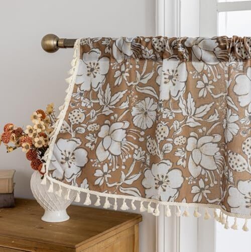 Boho Valance 18 Inch Single Boho Kitchen 52″W x 18″L (Pack of 1) Mustard