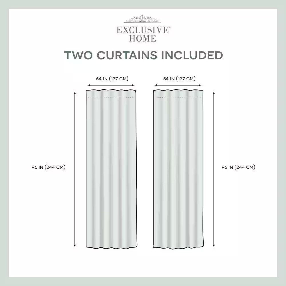 Bella Ivory Solid Sheer Hidden Tab / Rod Pocket Curtain, 54 In. W X 96 In. L (Se