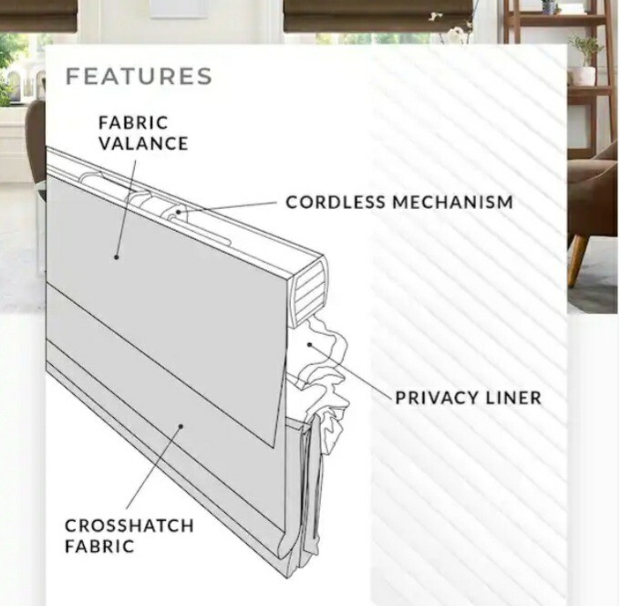 Chicology Cordless Roman Shades 34 in. W x 64 in. L (Color Belgian Chocolate)