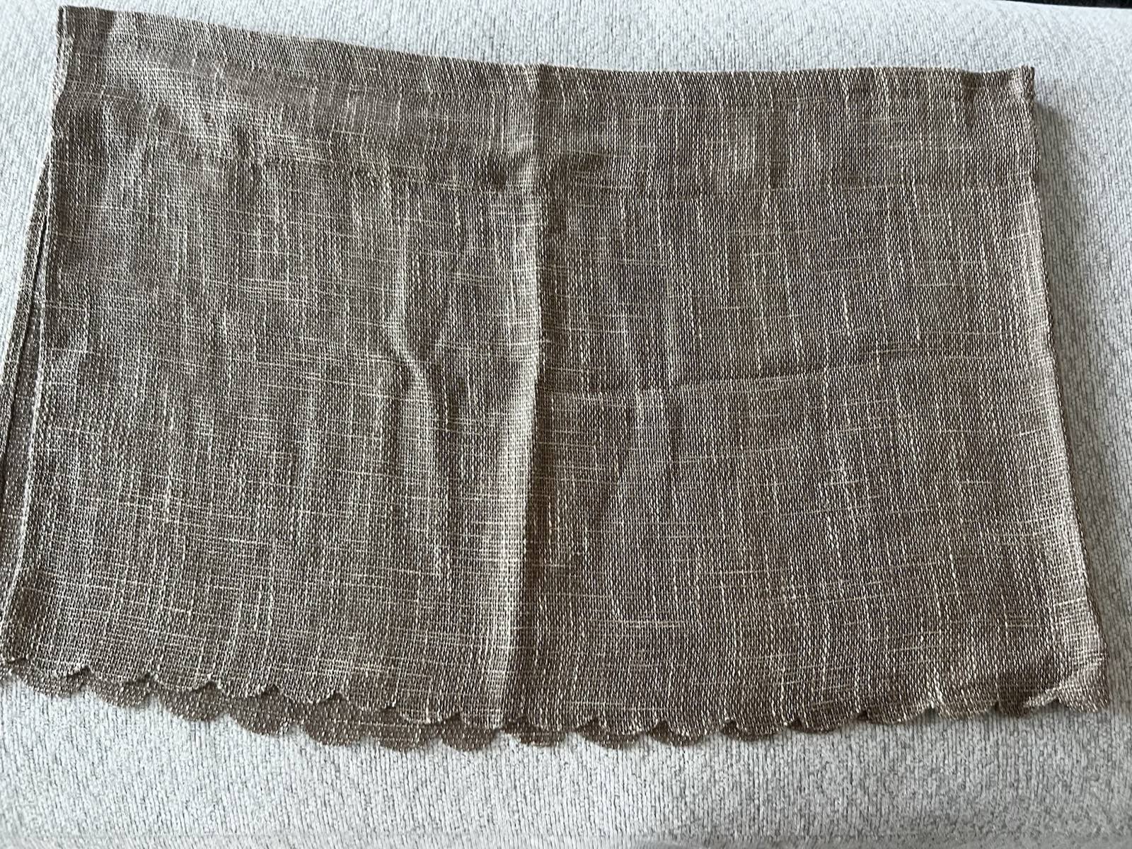 Burlap Window Curtain Valances, Farmhouse Style, Brown, 3 Pack
