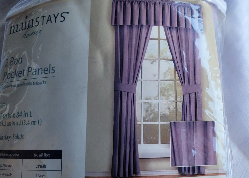 DRAPE CURTAIN Panel Lilac / Purple Color 80″ X 84″ Cotton/Poly