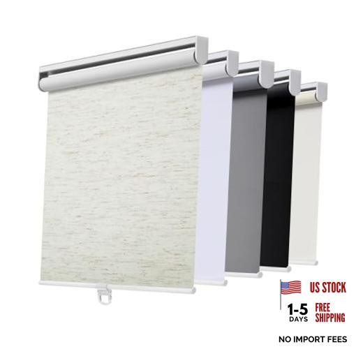 Cordless Roller Shades Blackout Blinds for Windows Room 23″W x 72″H Linen Cream