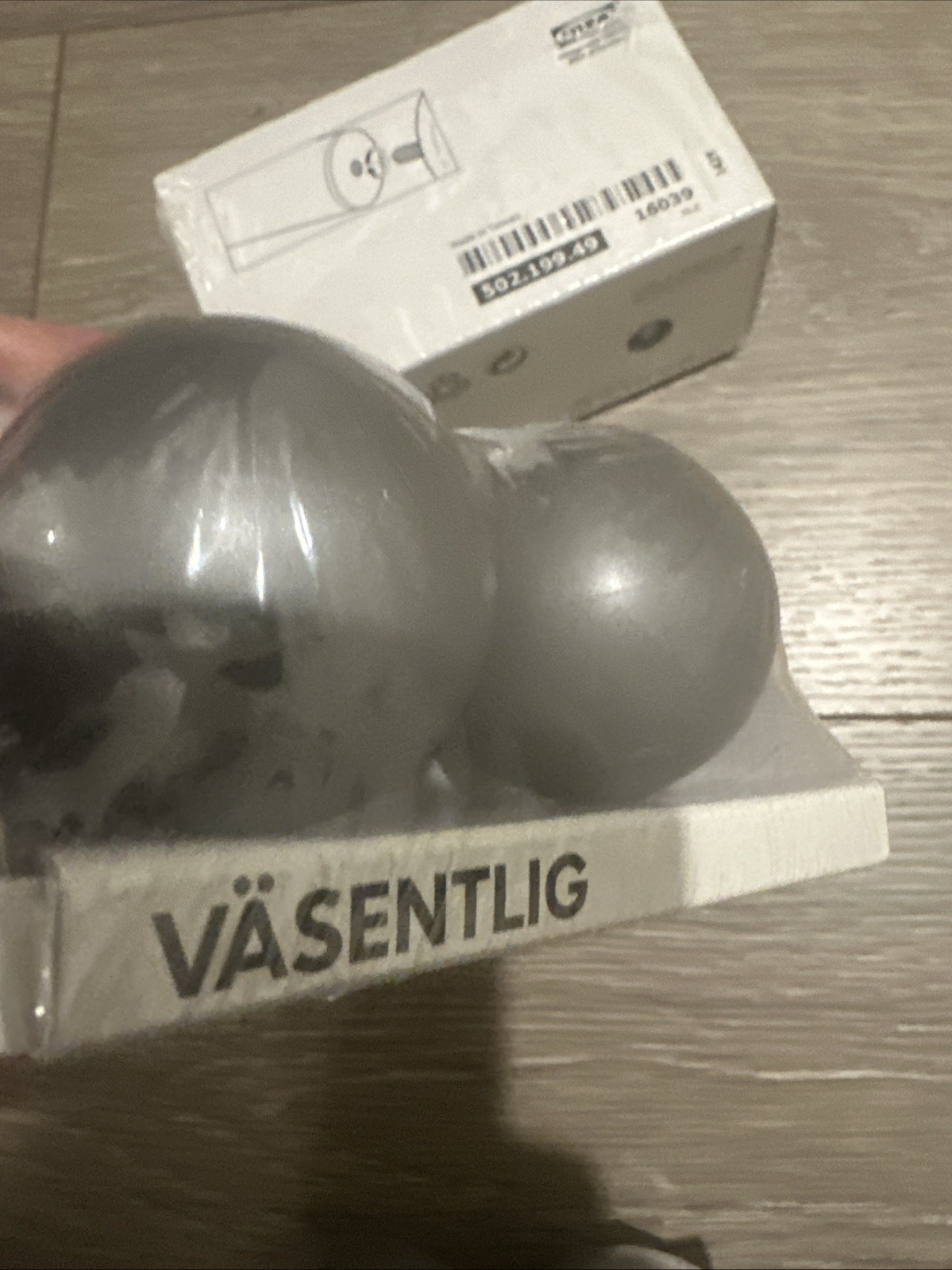 Set 3 IKEA Vasentlig Globe End Caps Dark Gray Sealed Total 6 Caps 502.199.49