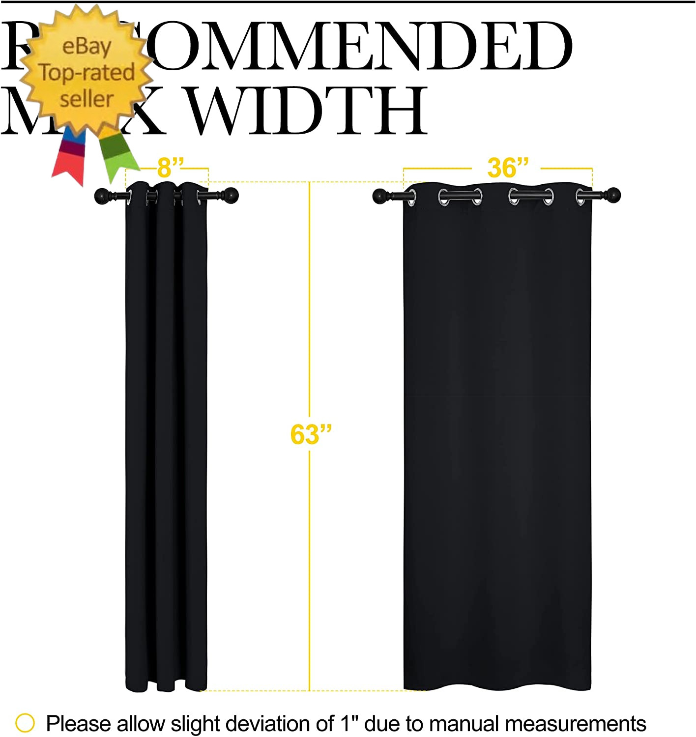 Halloween Pitch Black Solid Thermal Insulated Grommet Blackout Curtains/Drapes f