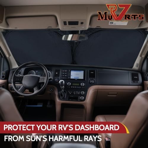 Class A RV Windshield Sunshade Cover for Spring Reflective RV Windshield Cover