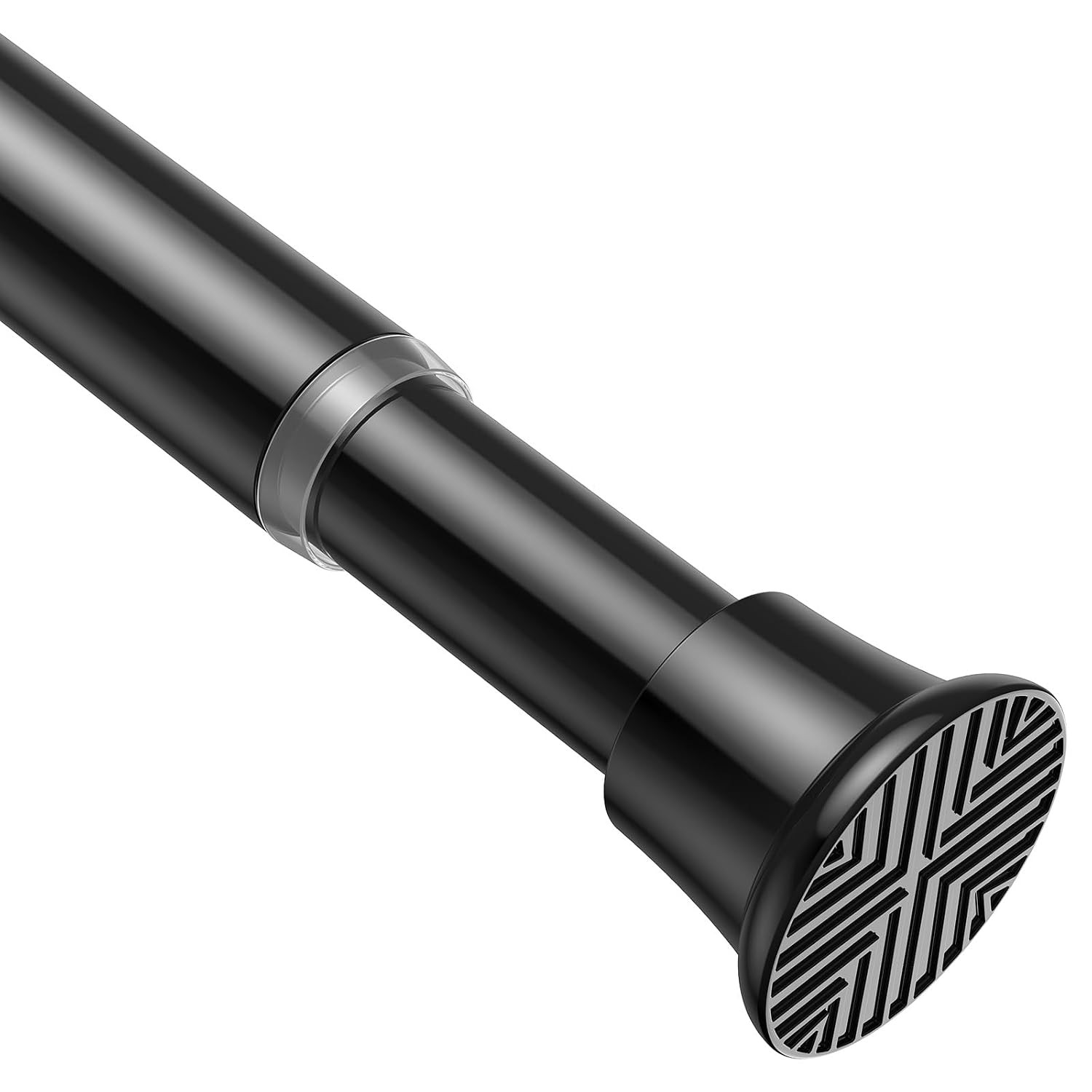 Black Spring Loaded Tension Rod No Drilling 31-76 Inch Curtain Rod Spring