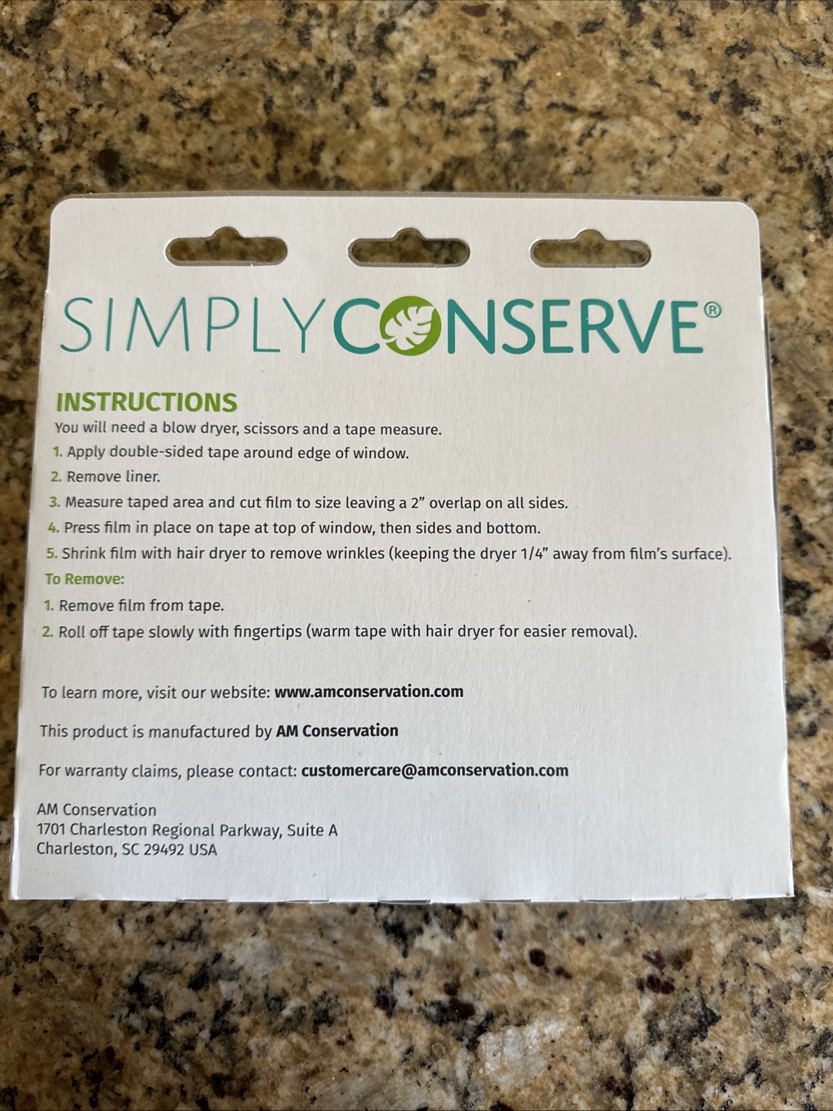 Simply Conserve Window Insulating Kit Seals 5 Indoor Windows 36″x60″