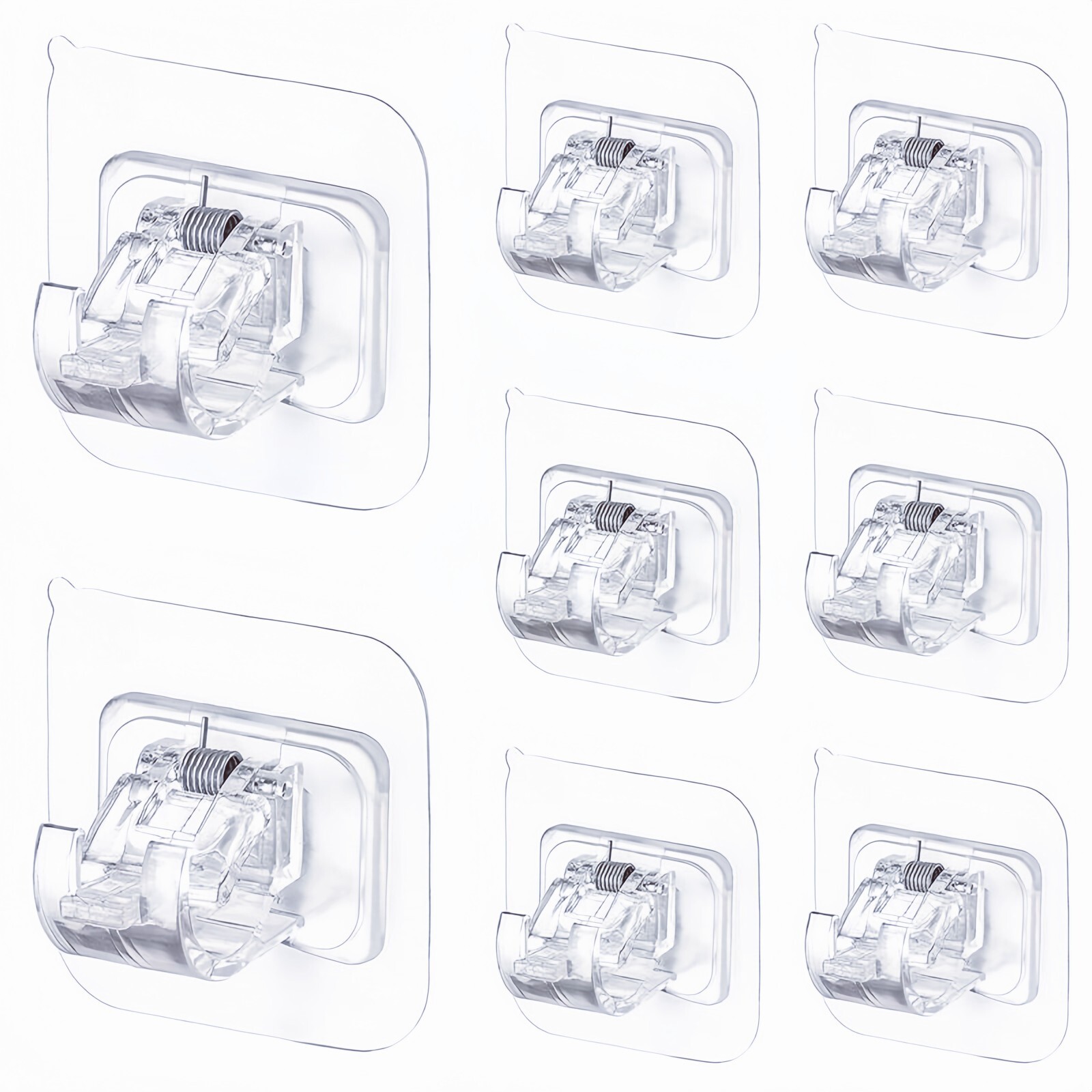 8PCS No Drill Curtain Rod Brackets No Drilling Self Adhesive Curtain Rod Holder