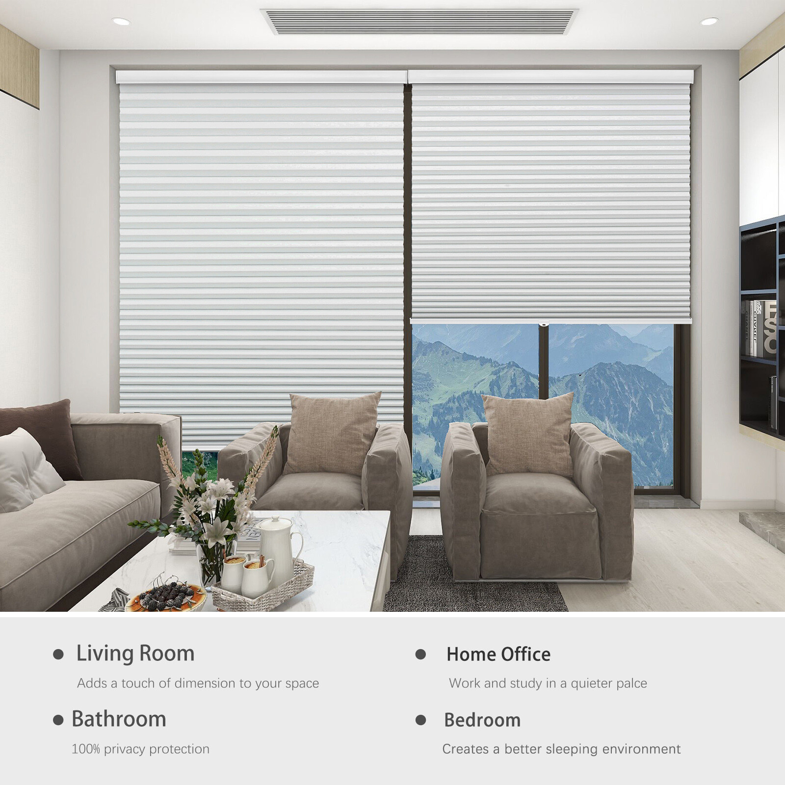CUSTOM CUT Home Decorators Honeycomb Blind Blackout 38MM Cordless Cellular Shade