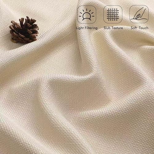 Valance for Windows – Light Filtering Faux 60″W x 12″L (Pack of 1) Linen