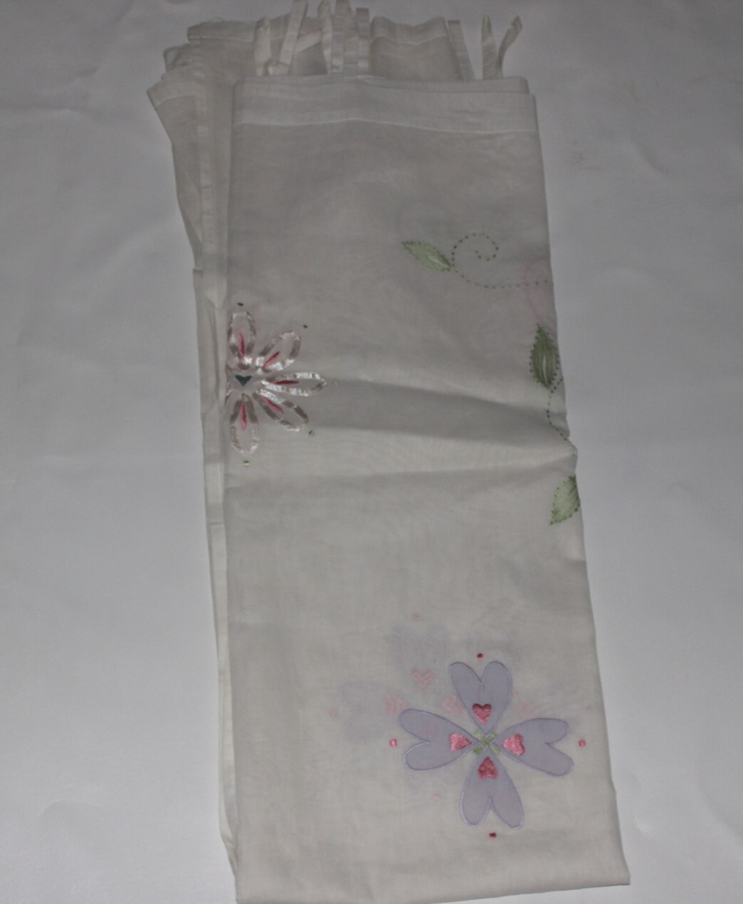1 Pair POTTERY BARN KIDS Hearts & Flowers Tab Curtains 44×66