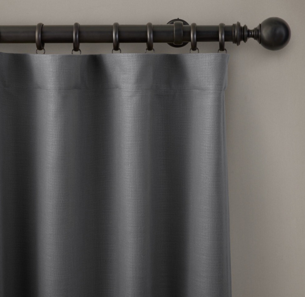 Restoration Hardware PERENNIALS SOLID TEXTURE LINEN RP 50″ x 96″ Set/2 Fog NWT
