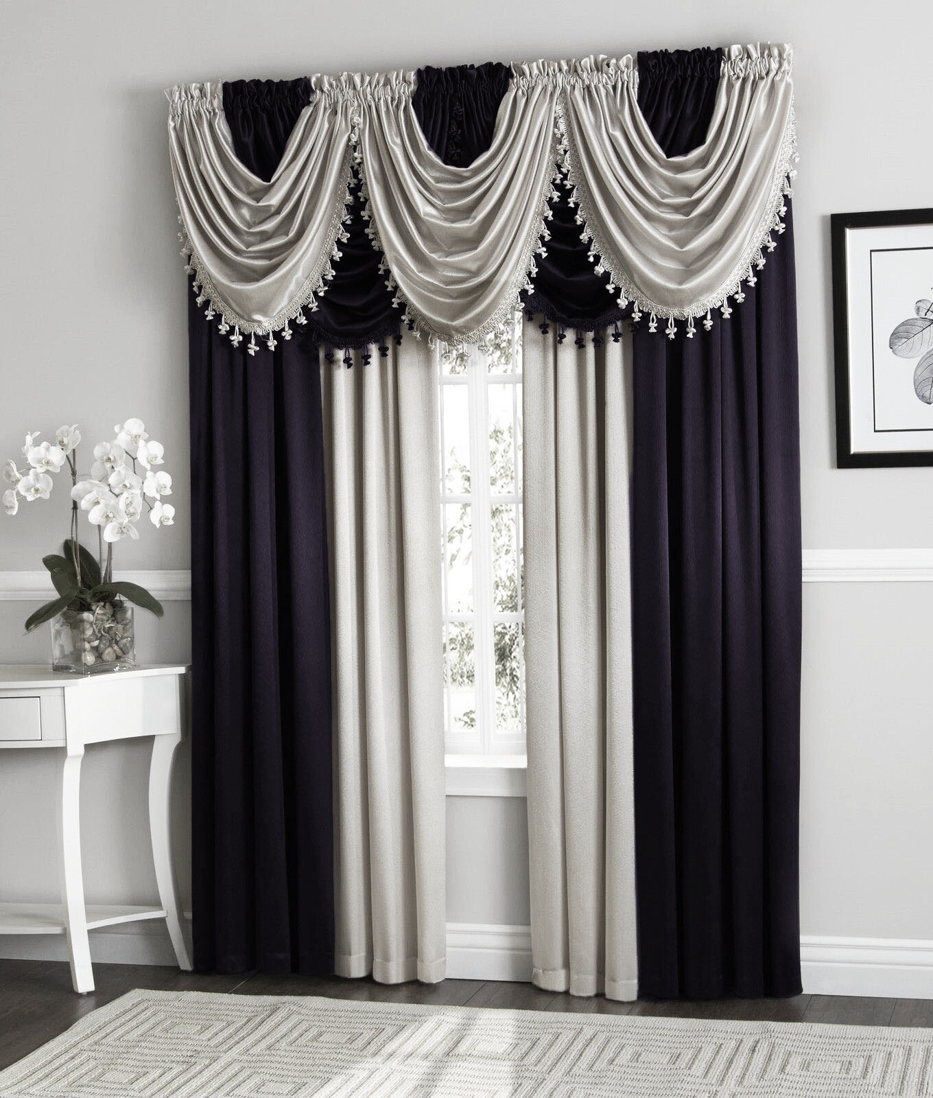 1PC HOLLYWOOD STYLE SOLID SILKY LINEN SEMI SHEER WINDOW CURTAIN PANEL VALANCE