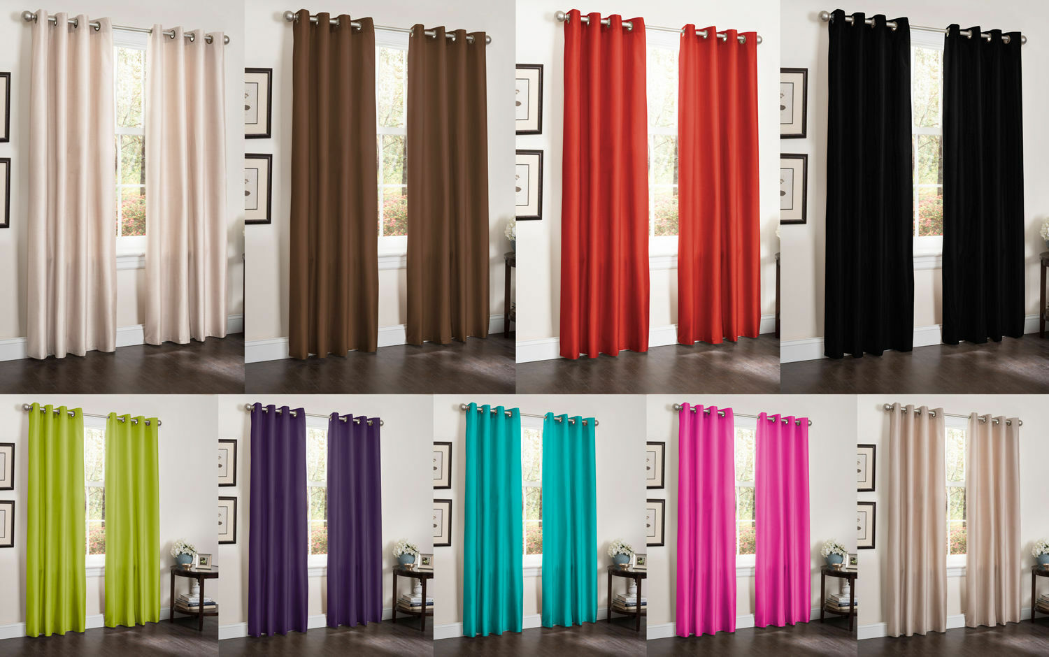 1 PC Window Curtain Panel Blackout Foam Back Energy Efficient 55×90, 8 Colors