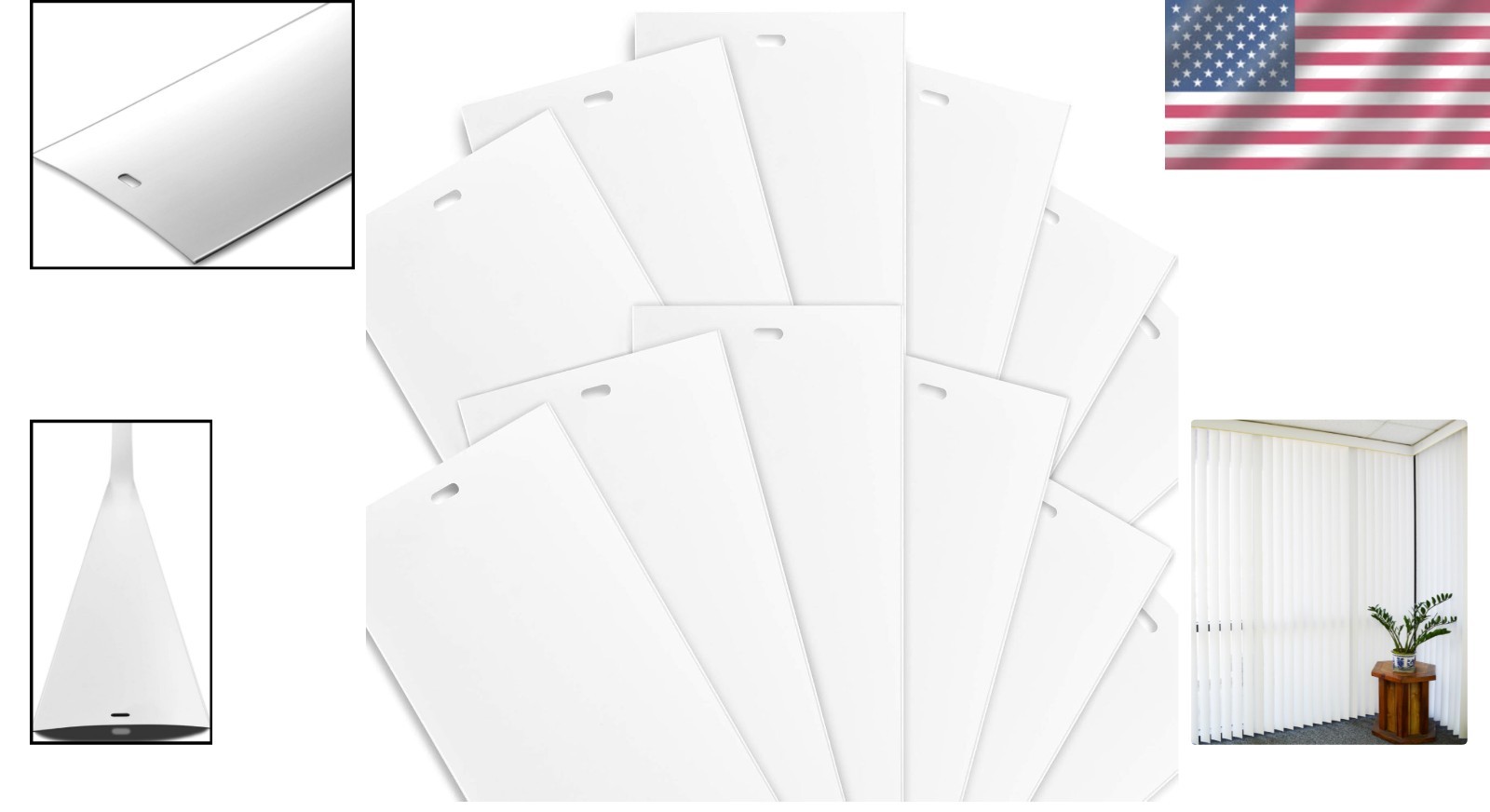 White Vertical Blinds Slats Replacement 12 Pack for Sliding Doors Windows