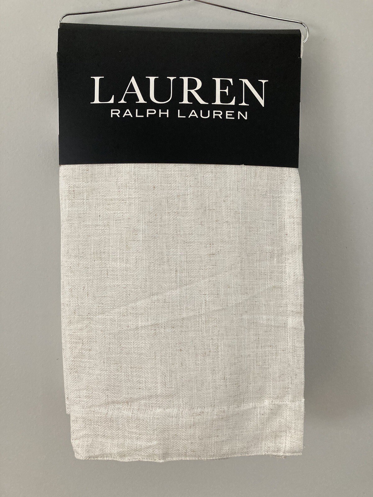 2 Ralph Lauren Back Tab Panels Curtains Blackout Herringbone Natural Beige 108″