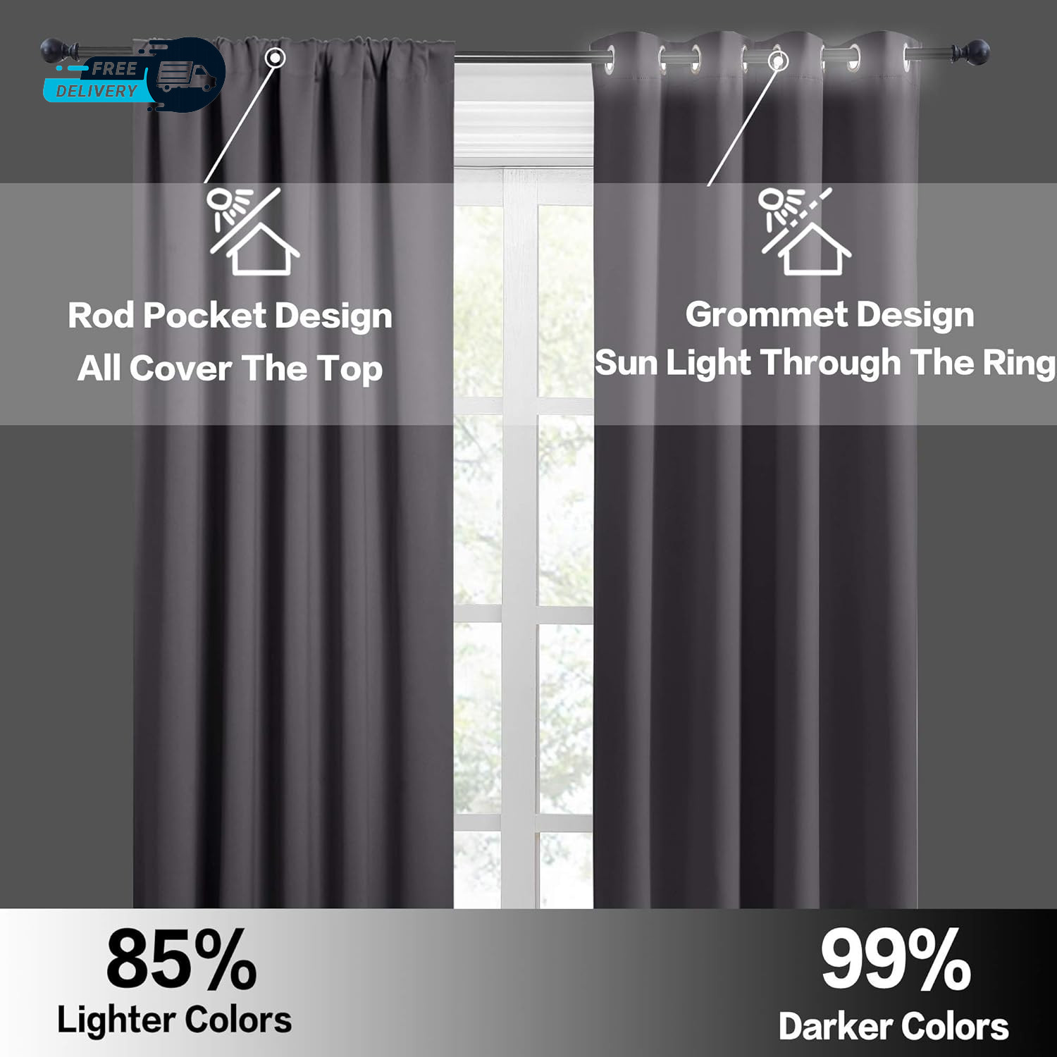 Short Curtains Gray Half Window for Bedroom Wide 42 X Long 36 Inches