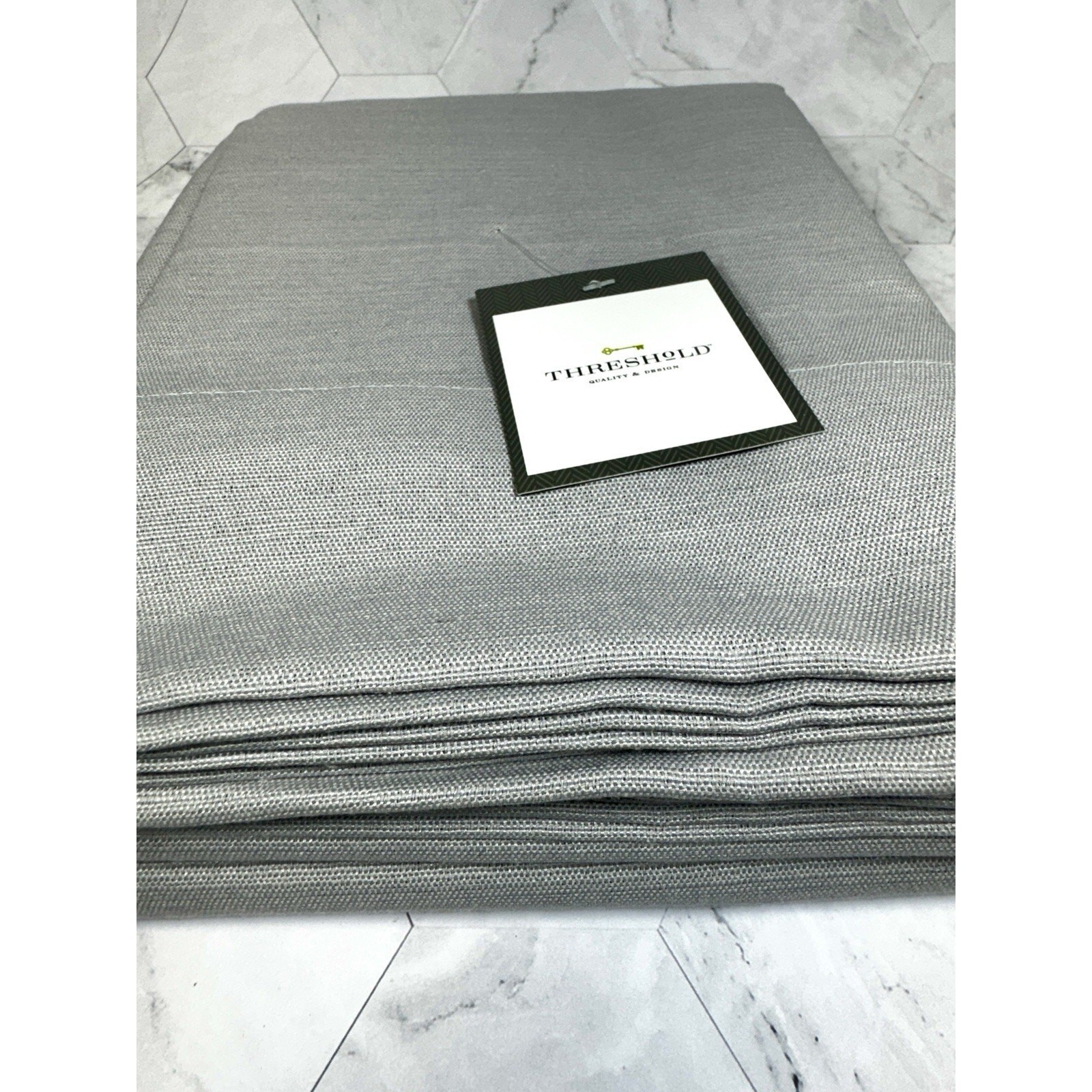 Set Of 2 Threshold Window Panel Curtains 54X95 Inches Farrah Silent Silver NEW