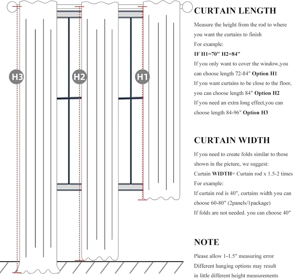 78 Inch Long Linen Blackout Curtains, 2 Panels Set for 76-80 Inch Window Drapes