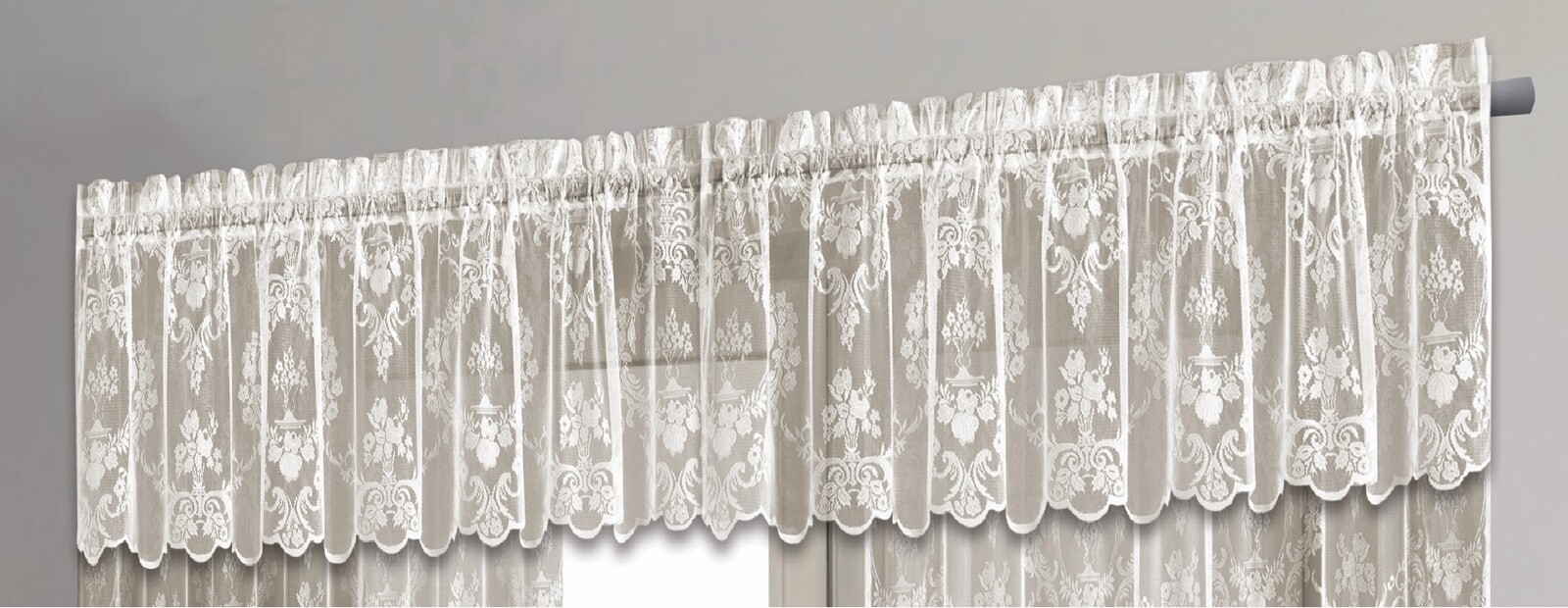Crown Shabby Chic Lace Window Curtain Panels Vintage Lace Panels