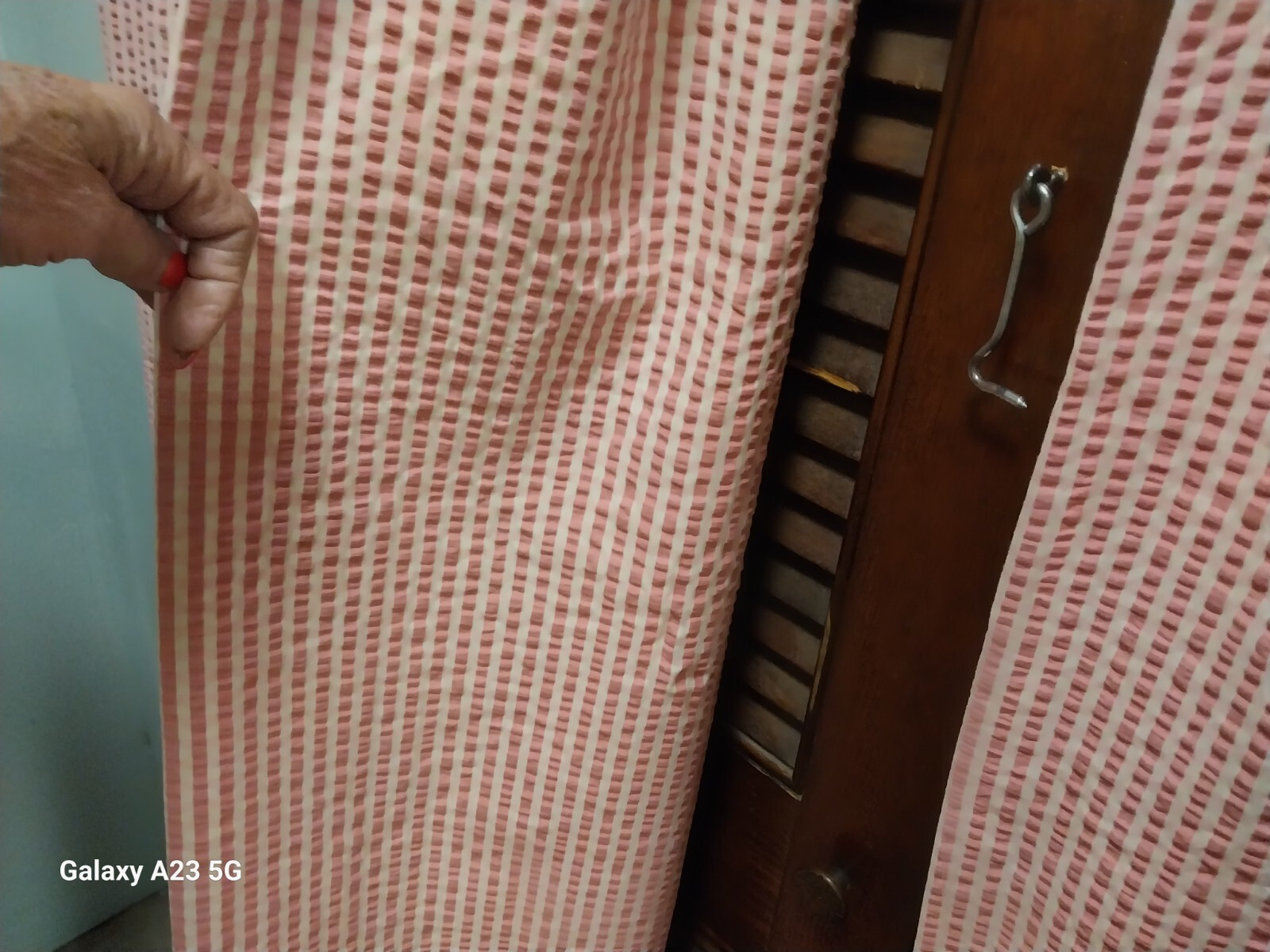 Custom Made Drapes Pink & White Stripe-84″ Long Tiebacks-Double Fabric-Warm!