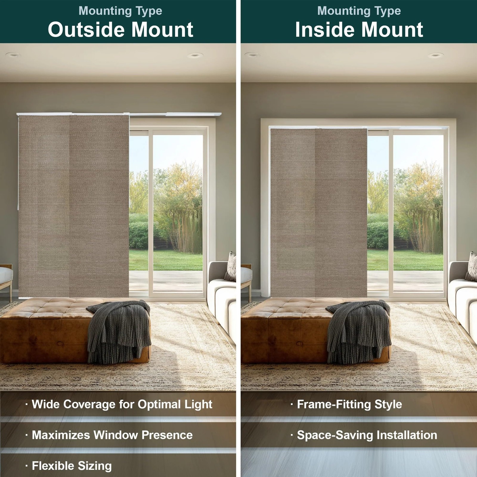 Panel Track Blinds for Sliding Glass Door, Adjustable Track for Patio Entry, …