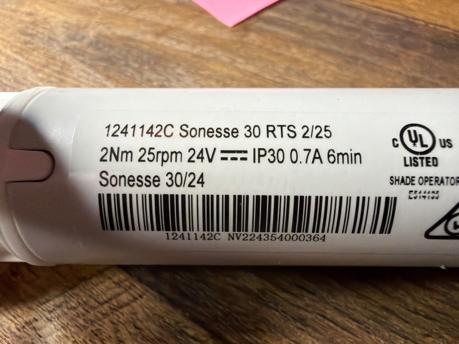 Somfy Sonesse 30 RTS 24v DC Motor Ref. # 1241142