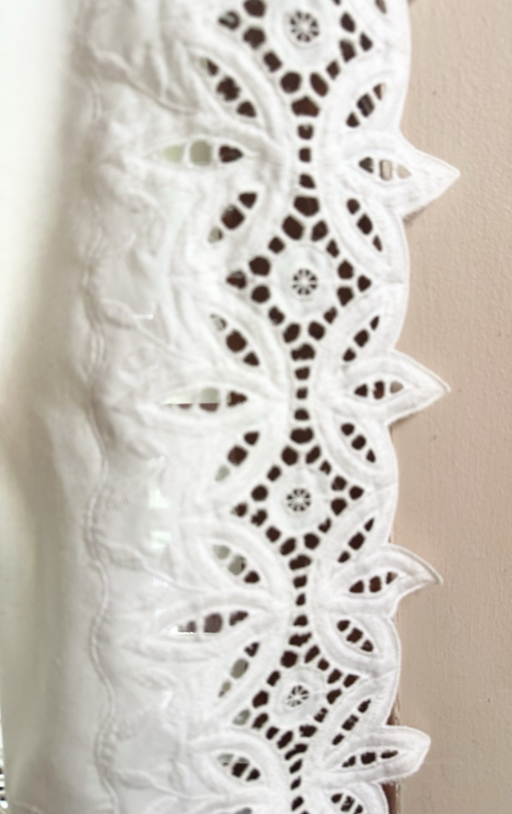 2 White 39″x39″ Custom Eyelet Trim Rod Window Treatment Curtain Drapes