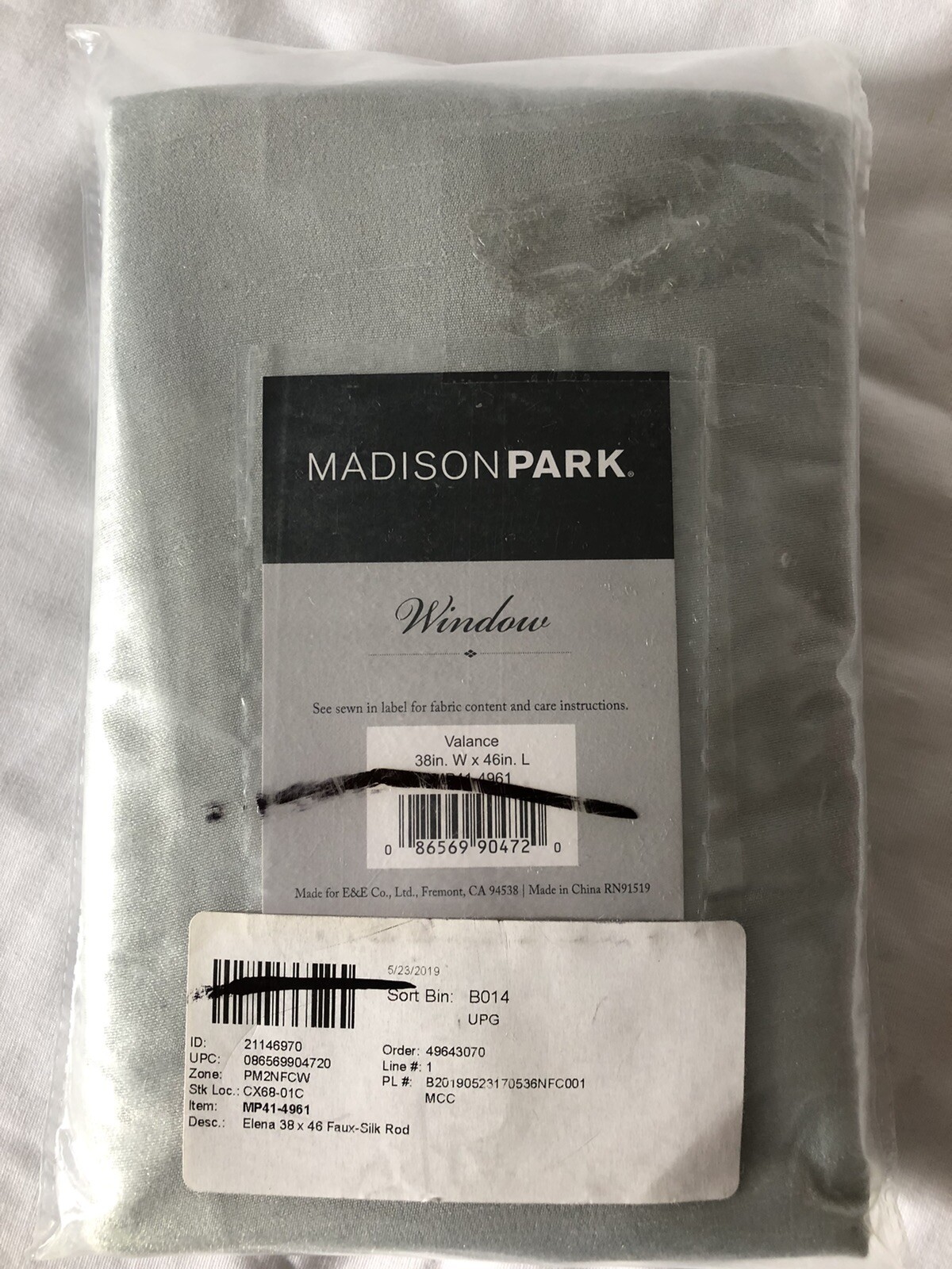 Madison Park Window Valance ELENA Faux Silk Green 38×46 new in pkg #90472