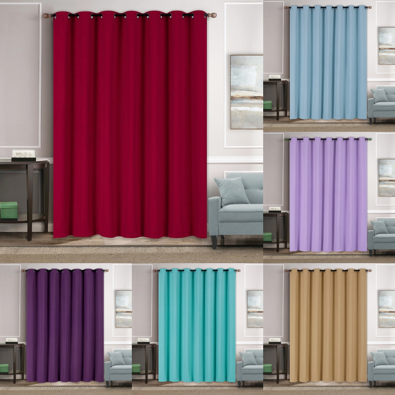 1P BLACKOUT UNLINED HEAVY THICK THERMAL PANEL WINDOW CURTAIN EXTRA WIDE 100″X84″