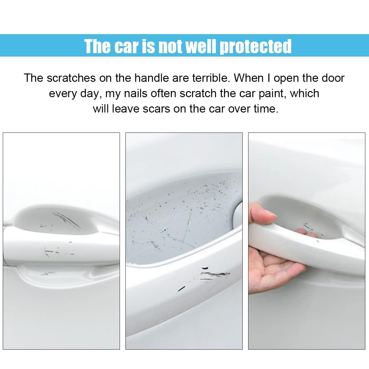 8Pc Car Door Handle Protector Universal Automotive Protection Film for Most Car