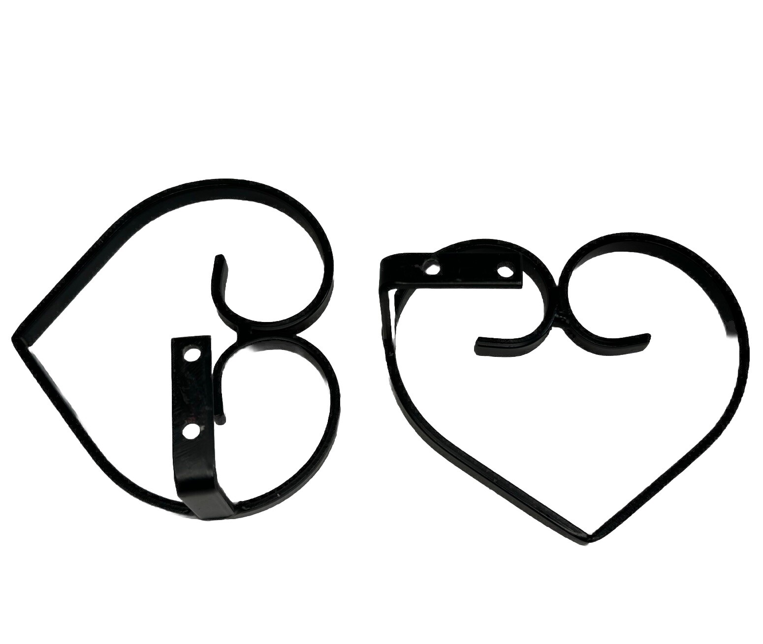 Wrought Iron Curtain Tie Backs Pair Of 2 Heart Silhouette Window Treatments