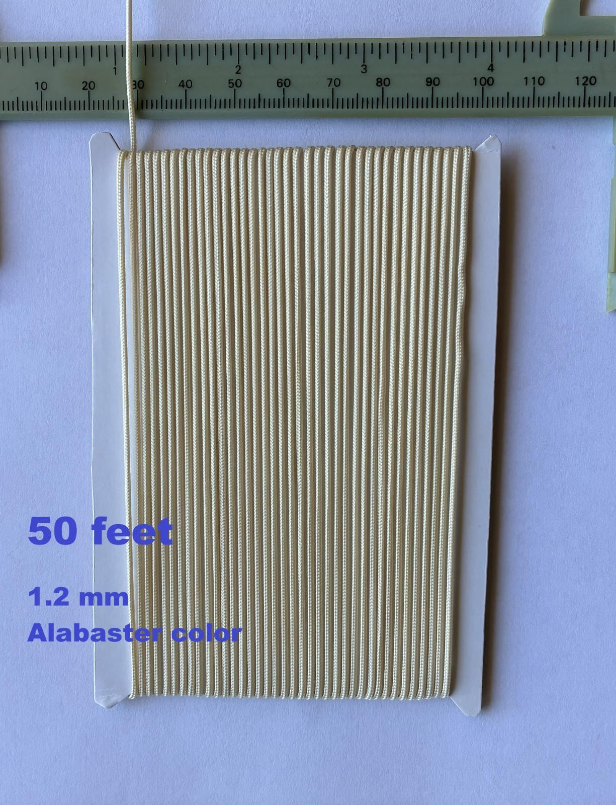 50 feet 1.2 mm Alabaster color Lift Pull String Cord for Window Blinds & Shades