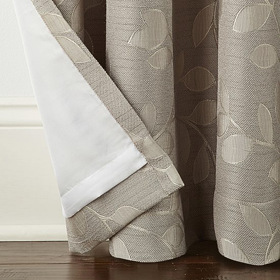 Linden Street Gwen Leaf Grommet Light Filtering Curtain Panel Gray 50 95