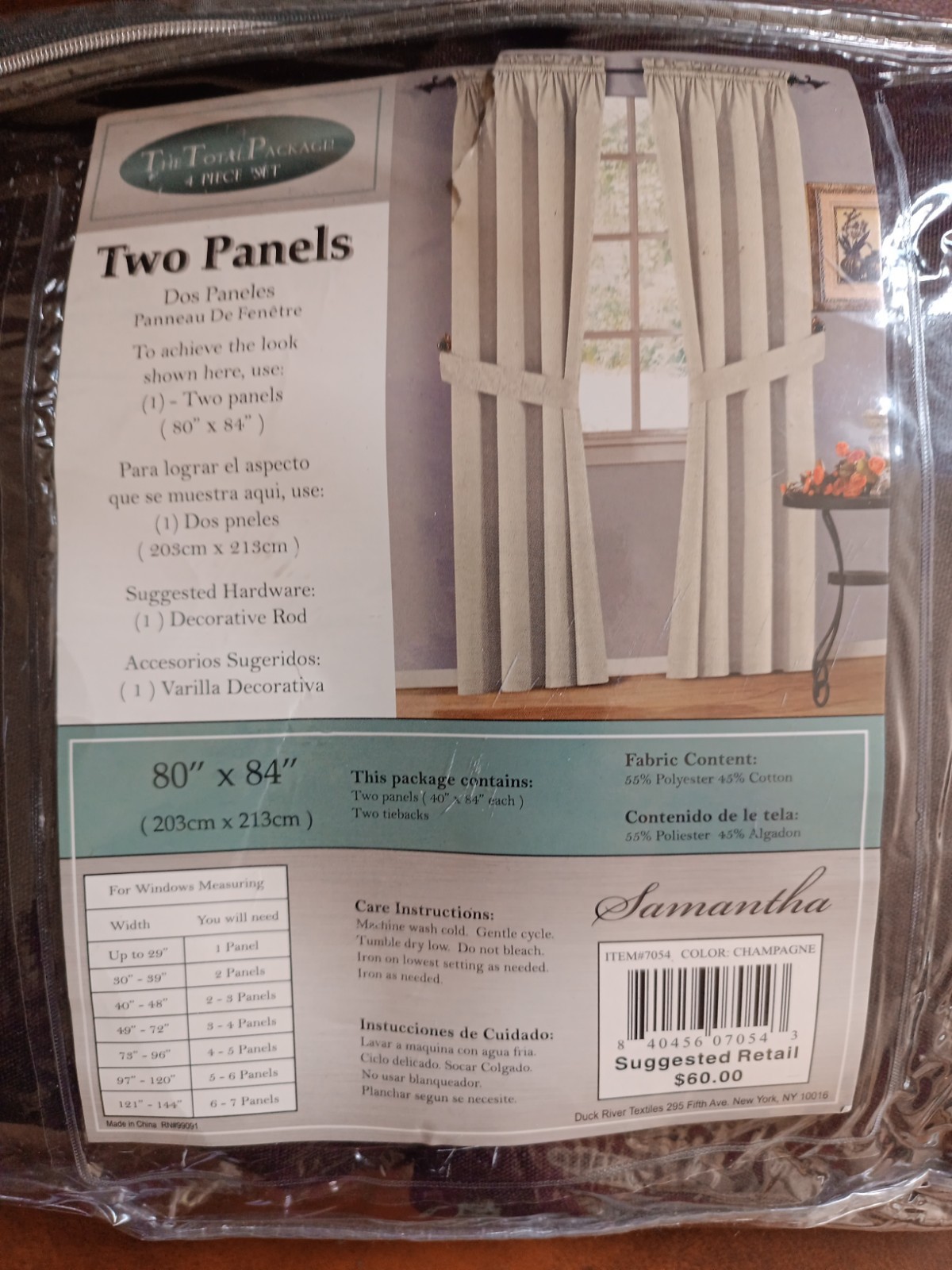 Duck River Textile Two Panels Curtains Samantha 80×84 Champagne 4 Piece Set
