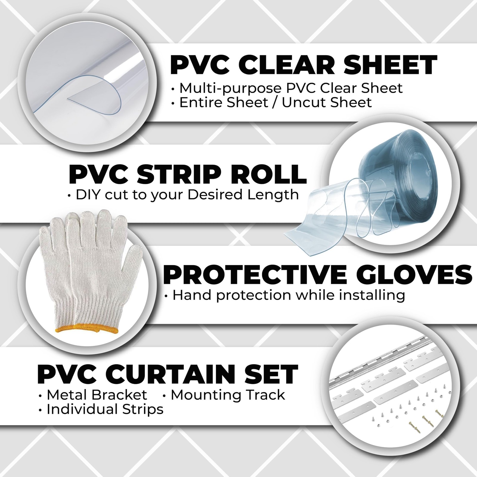 Acepunch Clear Kit PVC Smooth Plastic Strip Door Curtain 3×7 ft. (36×84.2 in)…