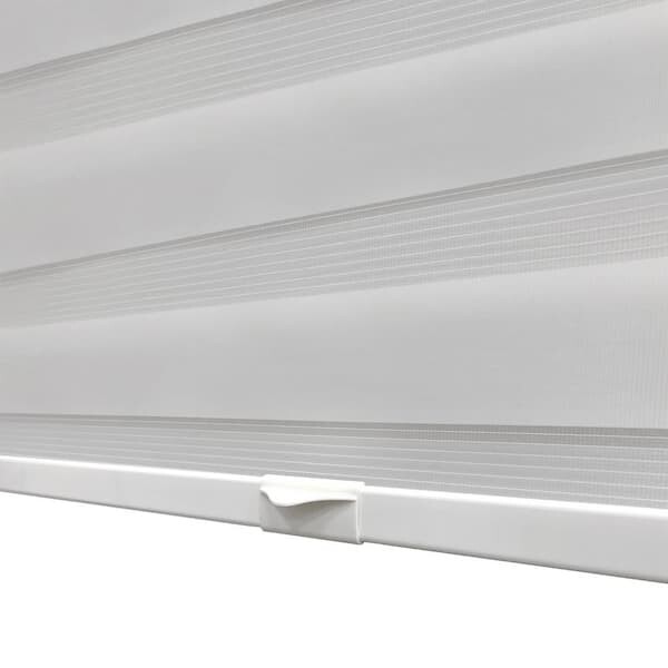 Lumi Polyester Cordless Light Filtering Dual Layered Zebra Shade – White