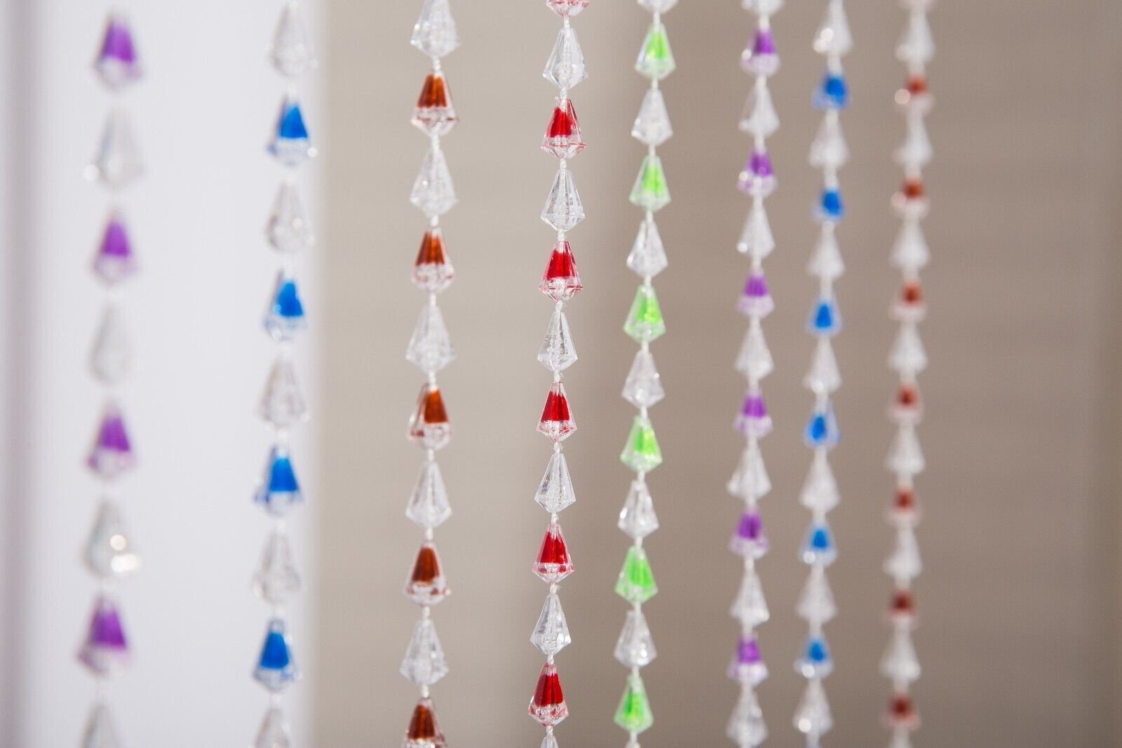 Beautiful Acrylic Beaded Curtain for Windows, Doorways, Rooms – Rainbow Teardrop