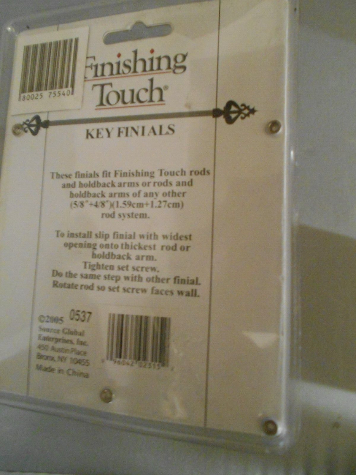 Finishing Touch Silver Tone Metal Key Finials Rods Minimalist