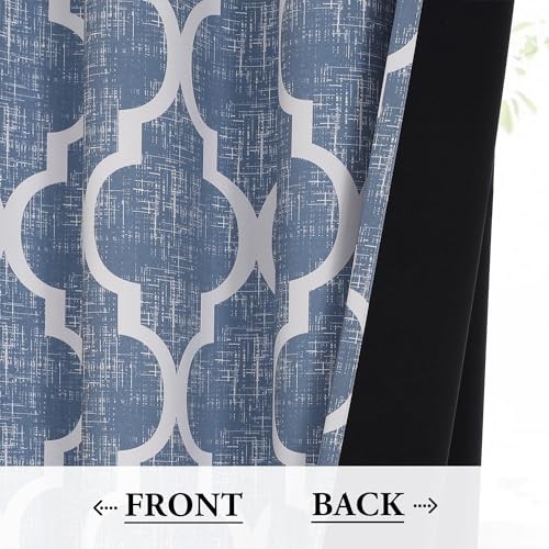 100% Blackout Curtains 54 Inches Long 2 50″W x 54″L (Pack of 2) Grommet | Blue