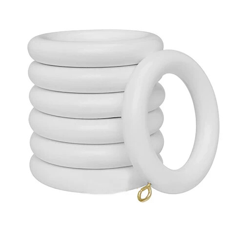 Kirsch Wood Trends Classic Rings, for 1-3/8″ pole, White # 5602BB025 gold eyelet
