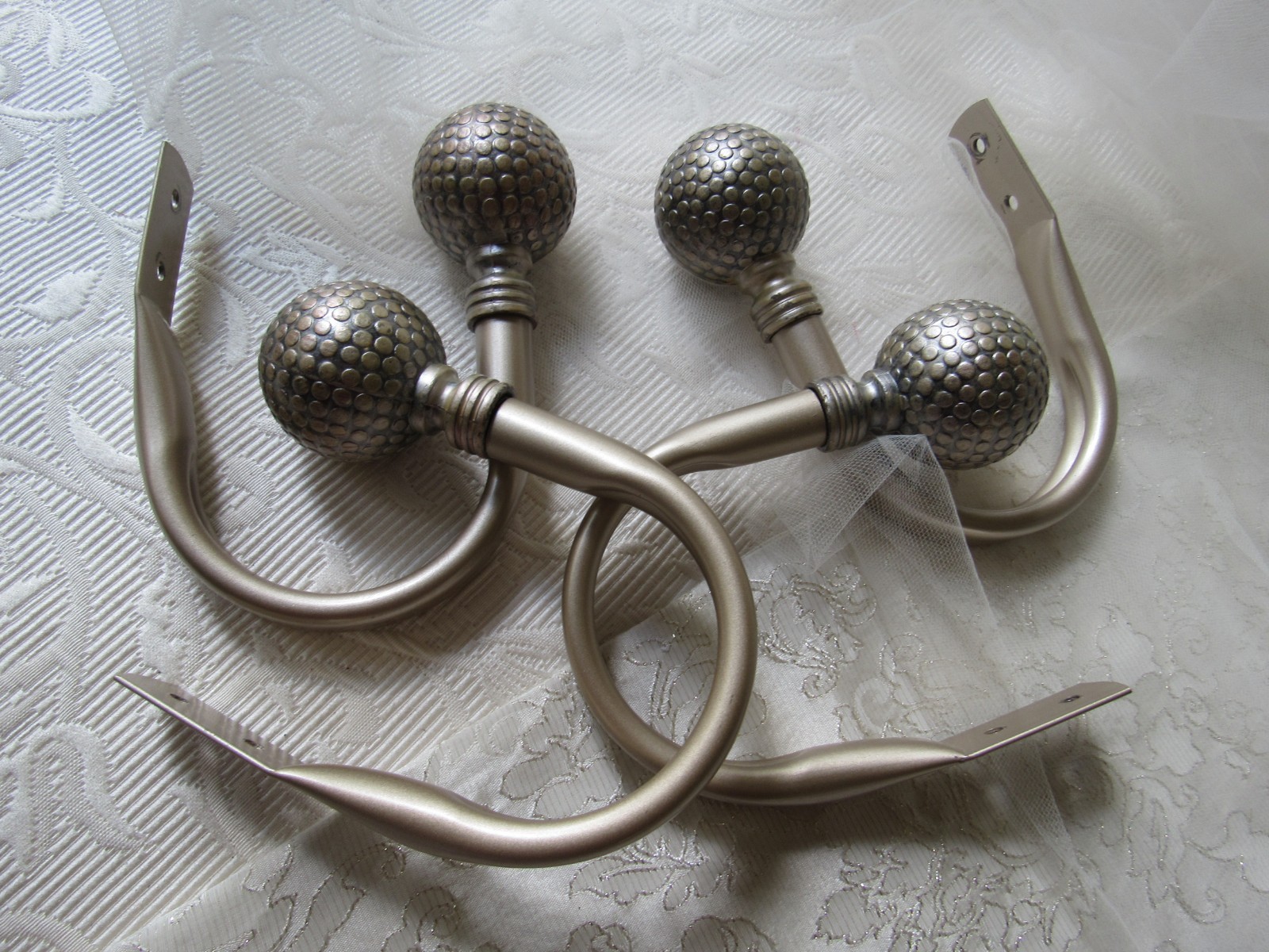4 drapery tie-backs,metal hook tie-back,contemporary modern design,curtain hooks