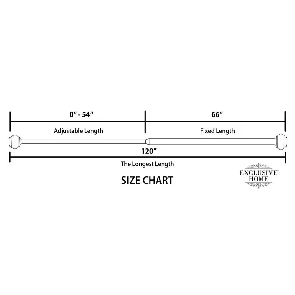 Topper Double 66 In. – 120 In. Adjustable 3/4 In. Double Curtain Rod Kit in Gunm