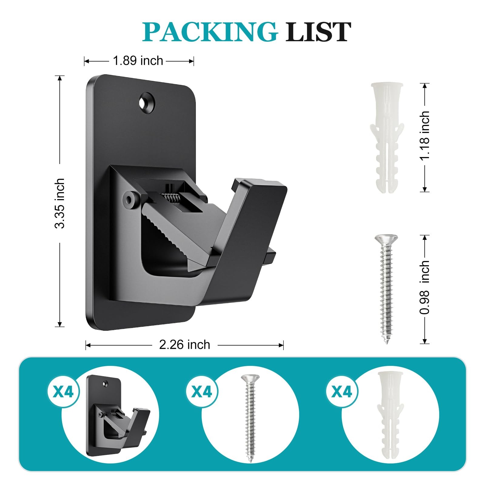 Adhesive No Drill Curtain Rod Brackets – Heavy Duty 30LB Holders for Bathroom…