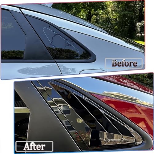 Window Louver， 2Pcs Side Vent Window Louvers for 2021-2025 KIA K5 Bright Black